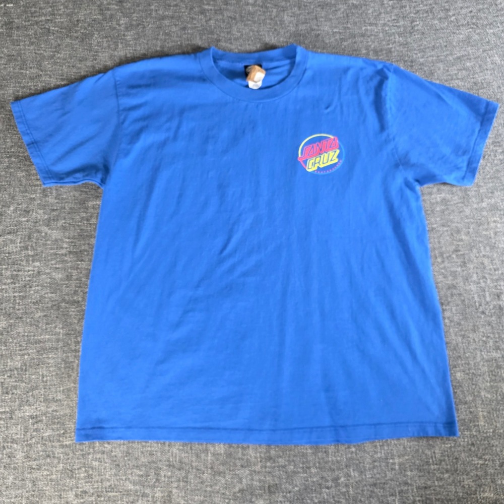 Santa Cruz Skateboards Mens XL Blue Classic Dot Logo T-Shirt NWT Skate Tee